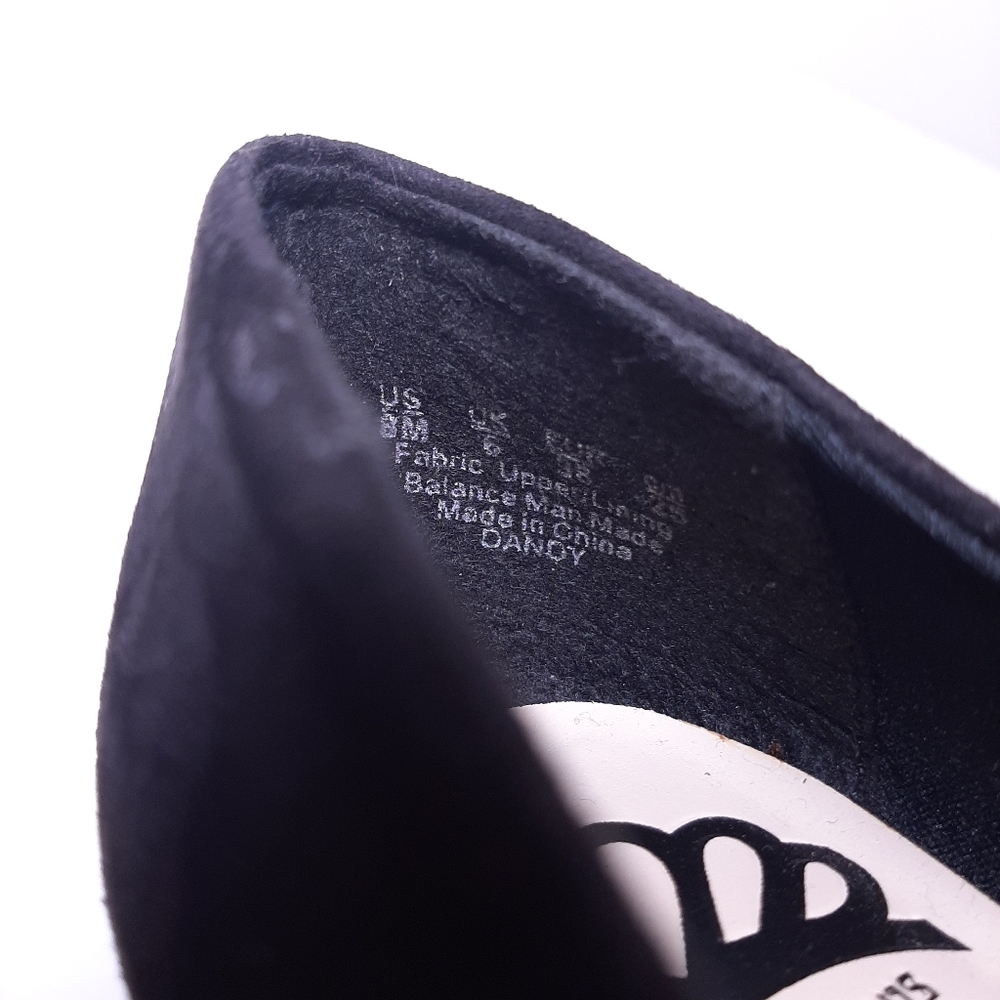 Fergalicious Dandy Velvet Glitter Black High Heels Ballet Toe Party Size 8 - Picture 14 of 15